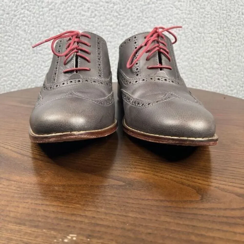 Cole Haan Shoes Mens Size 9 W Gray Leather Wingtip Brogue Made Air Collab C10557